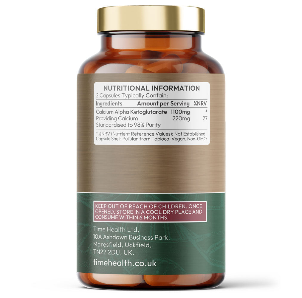 Ca-AKG - Ultra Pure Calcium Alpha Ketoglutarate Lifespan, Cellular Energy, Bone & Muscle Support – Capsules