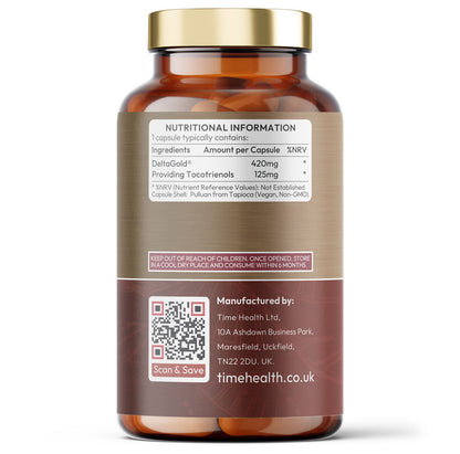 DeltaGold® EAnnatto Tocotrienols – Next-Gen Vitamin E – 125mg – 60 Capsules