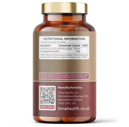 Astaxanthin - 7mg Optimal Dose - 120 Capsules - Super Antioxidant - UV Protection - Haematococcus Pluvialis - 100% Pure Natural Bioavailable 4 Month Supply - UK Manufactured - Zero Additives