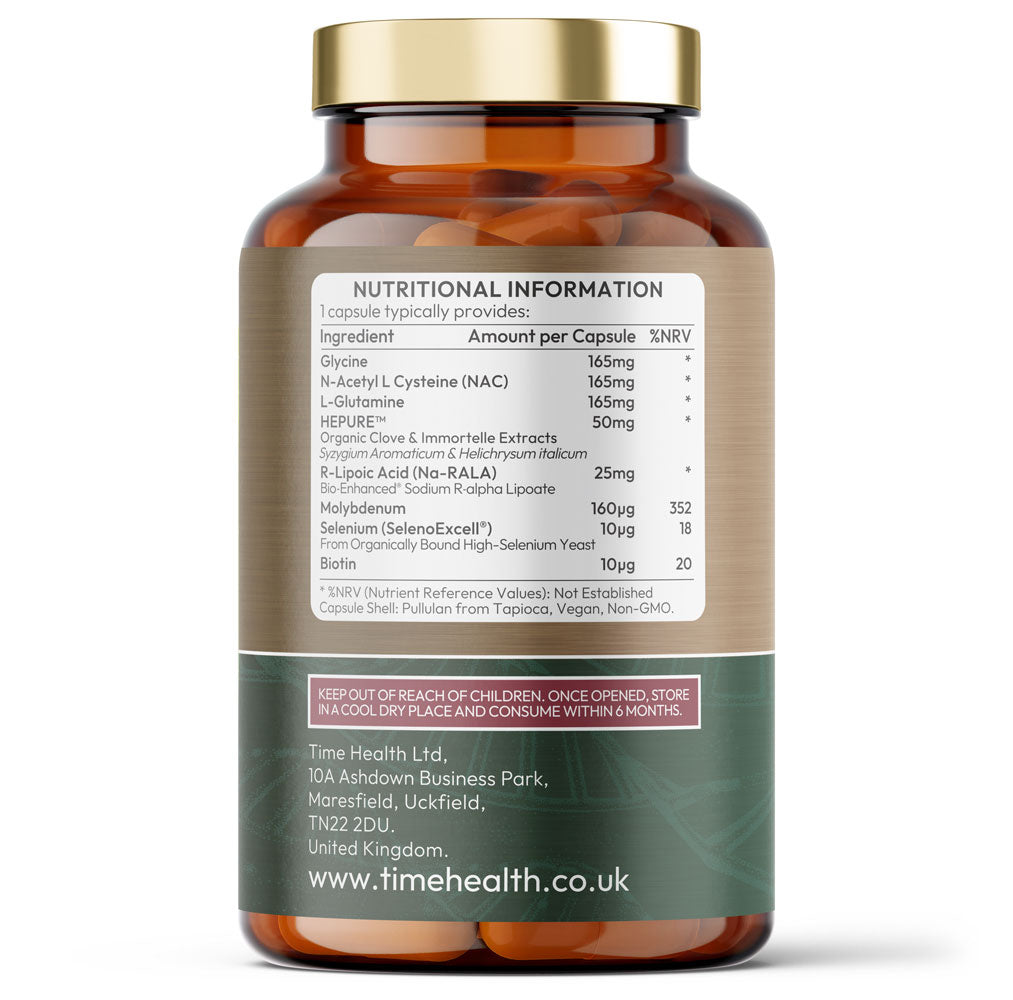 Glutathione Precursors - Tri-Peptide Formula Glycine, Glutamine & NAC - Enhanced with Na-RALA, Biotin, Selenium, Molybdenum & HEPURE™ - for Efficient Glutathione Production