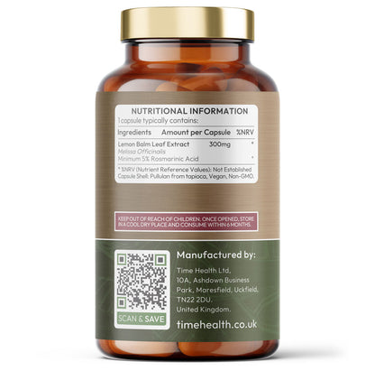Lemon Balm Leaf Extract - 300mg - Min. 5% Rosmarinic Acid