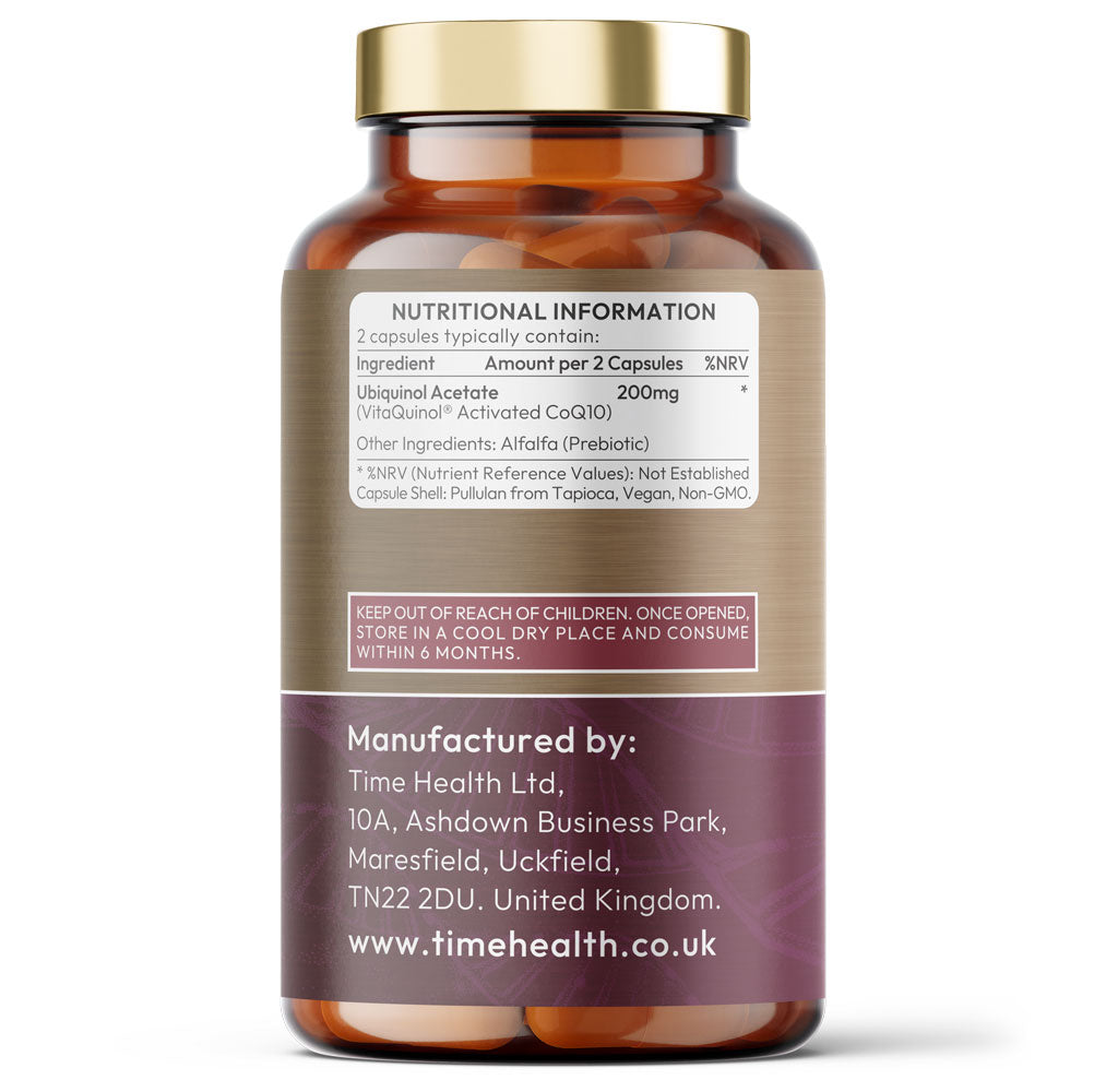 Ubiquinol - 200mg - Active Coenzyme Q10 - Enhanced Absorption - Premium VitaQuinol® - 1 Month Supply - Mitochondrial & Heart Support - 60 Capsules
