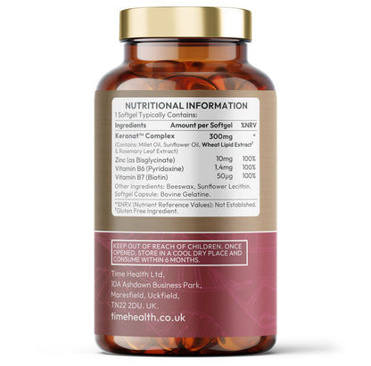 Hair Complex - Premium Brand Keranat™ - Improves Hair Brightness, Volume & Beauty - Clinically Proven, Patented Formula - 60 Softgels