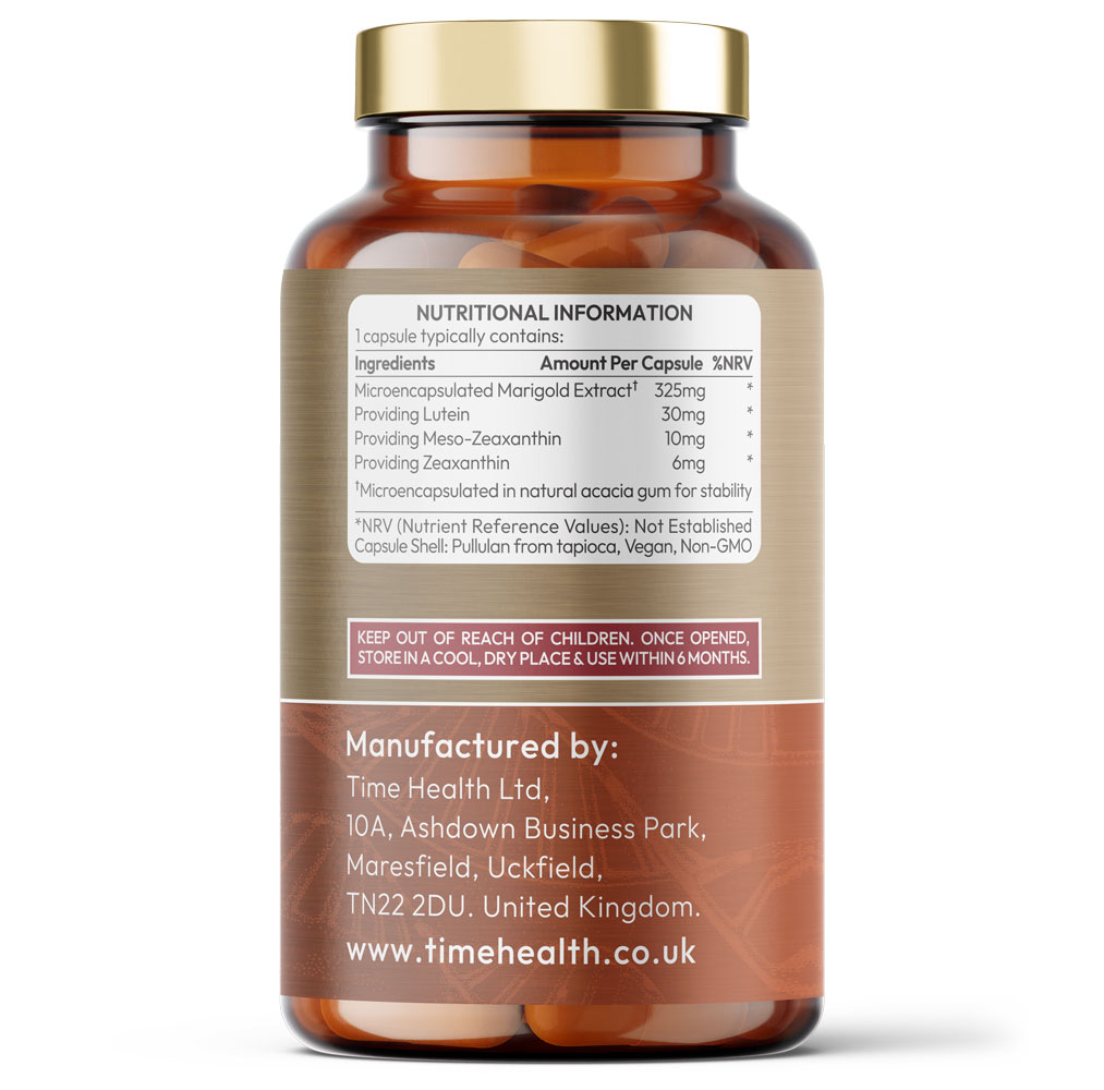 Lutein 30mg - Meso-zeaxanthin 10mg - Zeaxanthin 6mg - High Strength - 120 Capsules