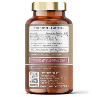 Longvida Optimised Curcumin Extract from Turmeric - Clinically Proven - 285xAUC Increased Bioavailability