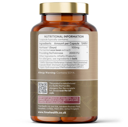 Nattokinase Capsules - Fermented Soya Extract - Nattiase® - 2000 FU / 100mg
