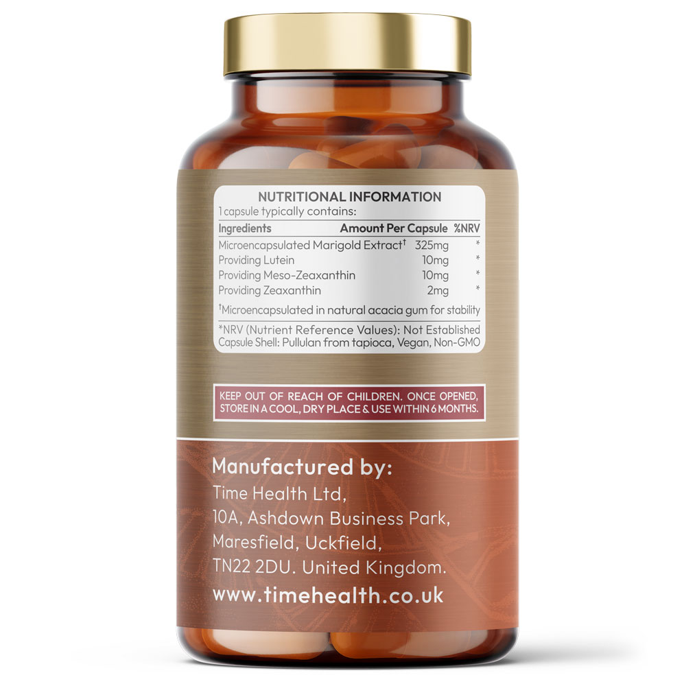 Lutein 10mg - Meso-zeaxanthin 10mg - Zeaxanthin 2mg 120 Capsules