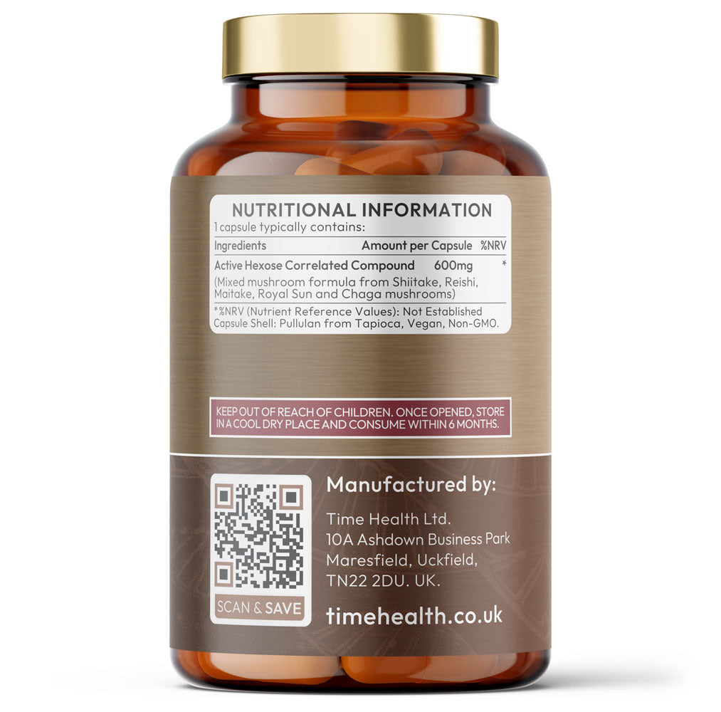 High Strength Active Hexose Correlated Compound 120 Capsule Bottle Time Health