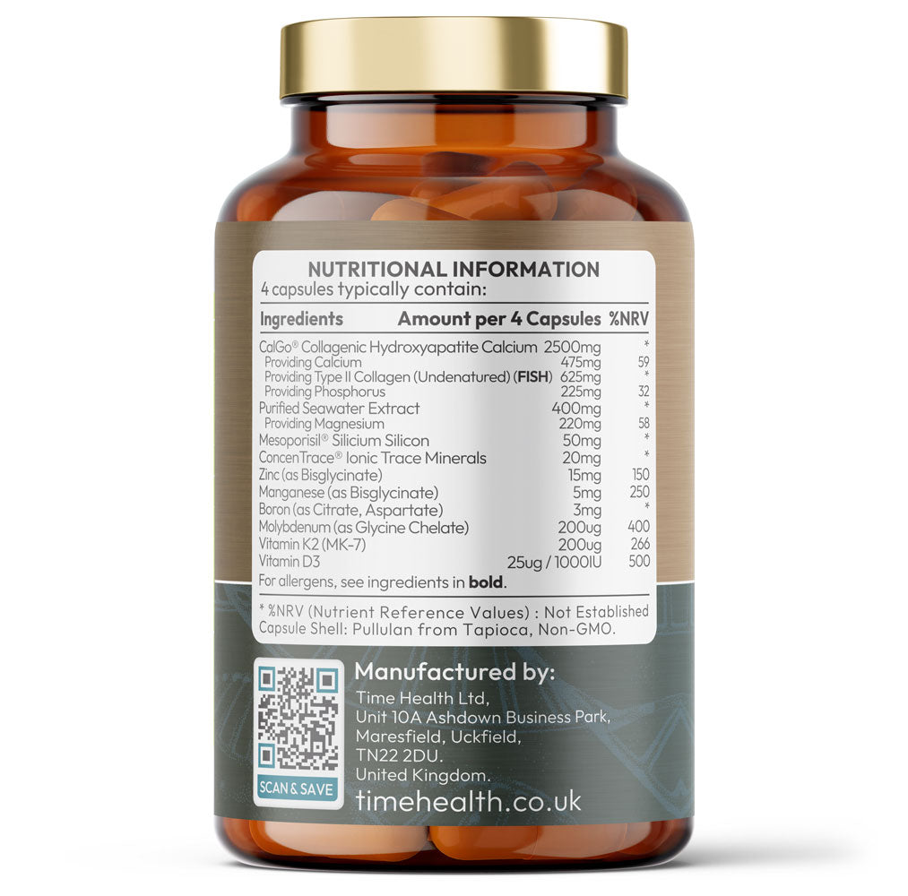 Bone Regen® – Calcium, Magnesium, D3, K2, Zinc & Collagen – Bone Strength & Repair