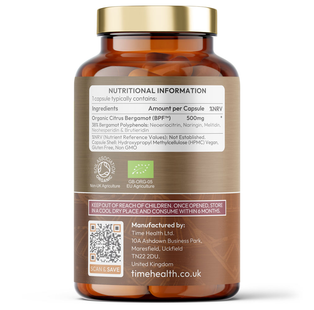 Organic Citrus Bergamot Extract - High Strength 38% Bergamot Polyphenols - Clinically Studied BPF™