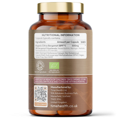 Organic Citrus Bergamot Extract - High Strength 38% Bergamot Polyphenols - Clinically Studied BPF™