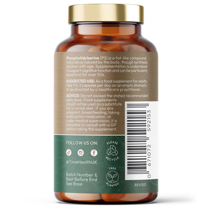 Phosphatidylserine - Naturally Derived from Sunflower Seeds - Premium Brand SunPS® - High Strength 160mg per Capsule - hover