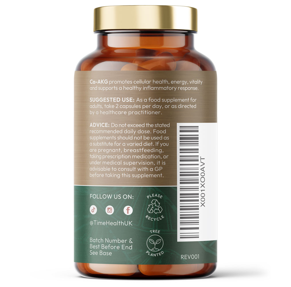 Ca-AKG - Ultra Pure Calcium Alpha Ketoglutarate Lifespan, Cellular Energy, Bone & Muscle Support – Capsules