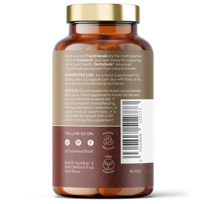DeltaGold® EAnnatto Tocotrienols – Next-Gen Vitamin E – 125mg – 60 Capsules
