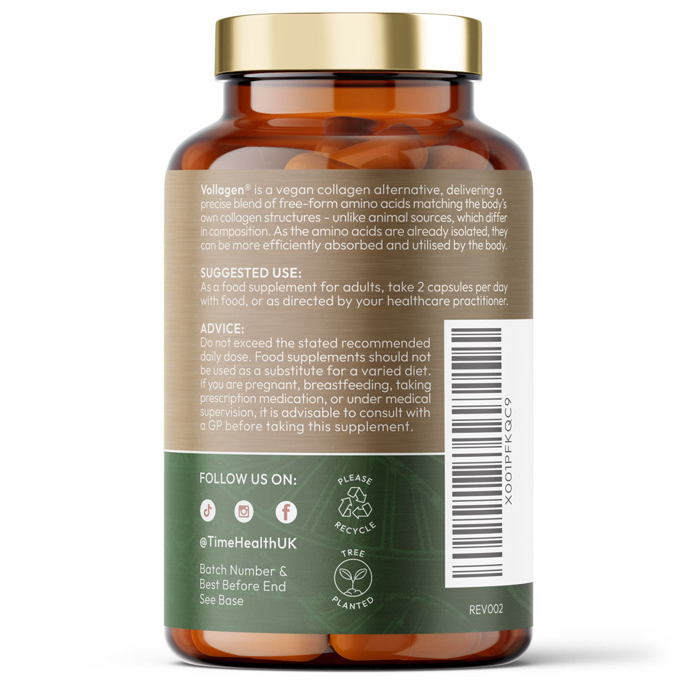 Vollagen® Advanced Vegan Collagen - Amino Acid Complex in Ratio of Collagen - Isolated Form Aminos for Maximum Absorption - Studied Effectiveness