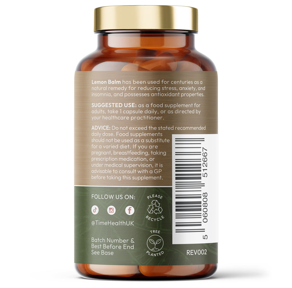 Lemon Balm Leaf Extract - 300mg - Min. 5% Rosmarinic Acid