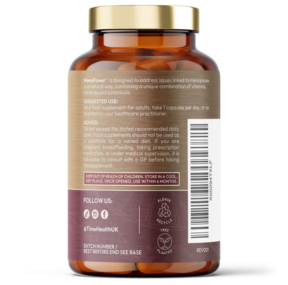 MenoPower® - Pre & Post Menopause Complex - Includes Clinically Proven Menoduo® Hops Extract, Magnesium, Red Clover, Saffron, Fenugreek, Lemon Balm, Folate & B12 - 4 Months' Supply
