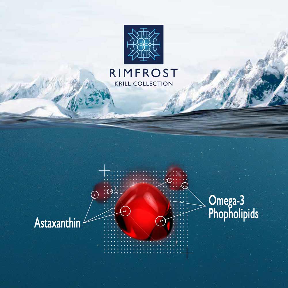 Antarctic Krill Oil Capsules Premium Brand RIMFROST® | Certified Sustainable Seafood | EPA/DHA Phospholipids Bound Omega-3 EPA/DHA and Astaxanthin Esters