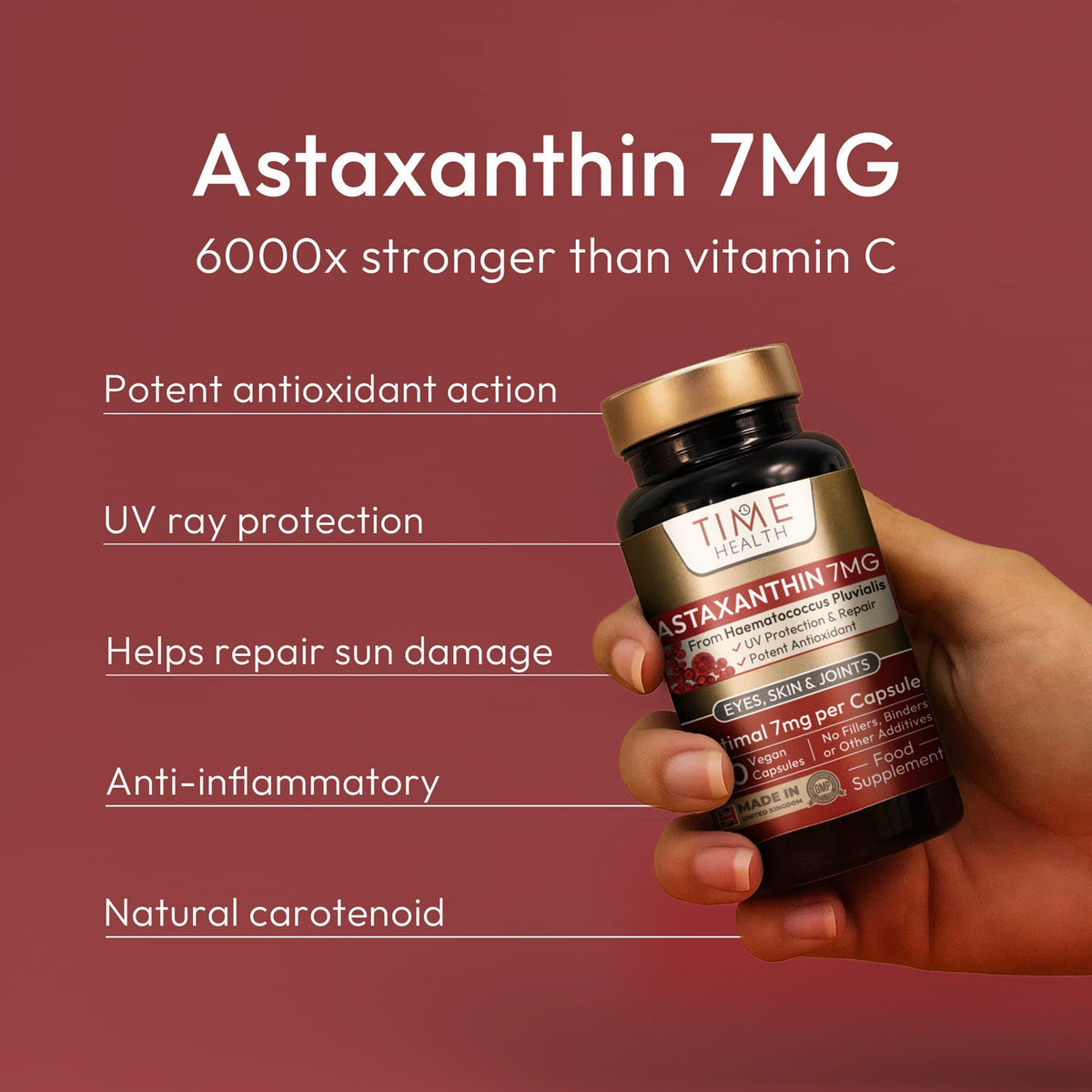 Time Health Astaxanthin 7mg - Eye, Skin, Joint Support | Hover