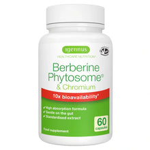 Supplement bottle labeled 'Berberine Phytosome & Chromium' by igennus on a white background