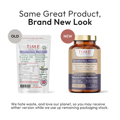 Resveratrol Pro Q10 - Trans-Resveratrol, Coenzyme Q10, Pterostilbene, Pine Bark, Green Tea, Grape Skin, Piperine