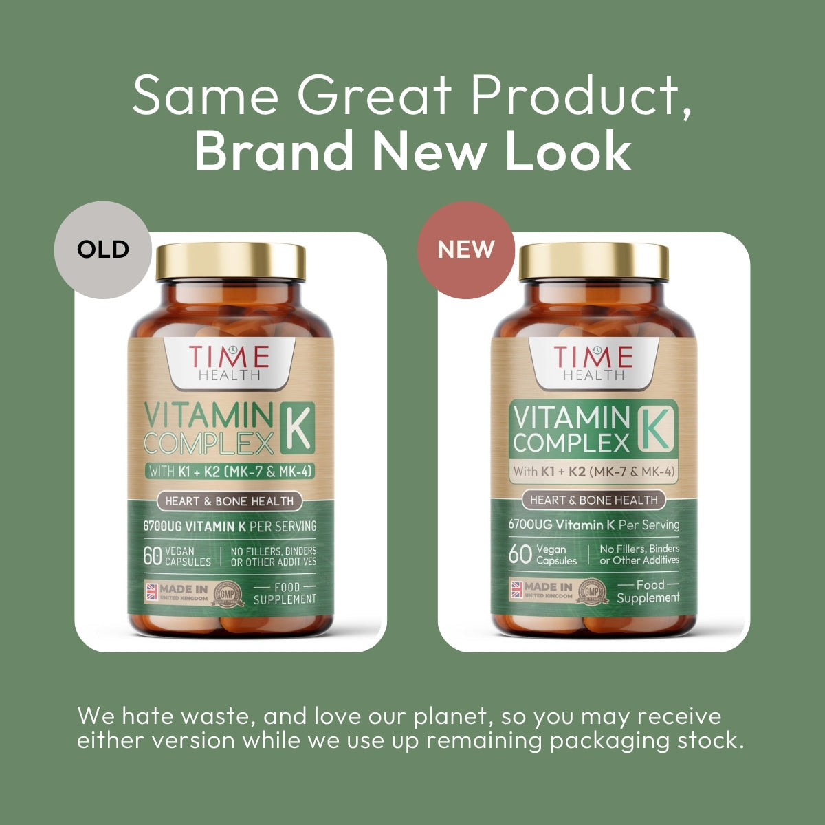 Vitamin K Complex - Active Forms K1 + K2 (MK-7 & MK-4) - 6700μg per Serving - Heart & Bone Health - 60 Capsules