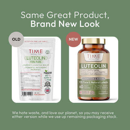 Luteolin Capsules - Standardised to 93% Purity - 100mg Capsules - Supports Cognitive Health & Longevity
