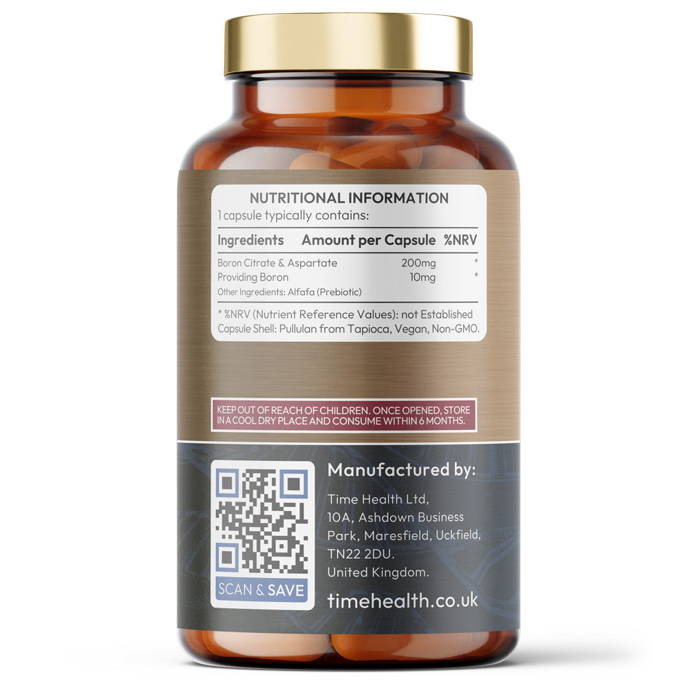 Boron - 10mg Optimal Strength - Cognitive, Osteo & Hormone Health - Supplement - 120 Capsules
