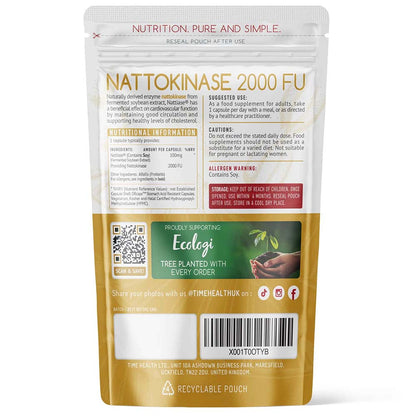 Nattokinase Capsules – 2000 FU / 100mg – Natural Fermented Soybean Extract
