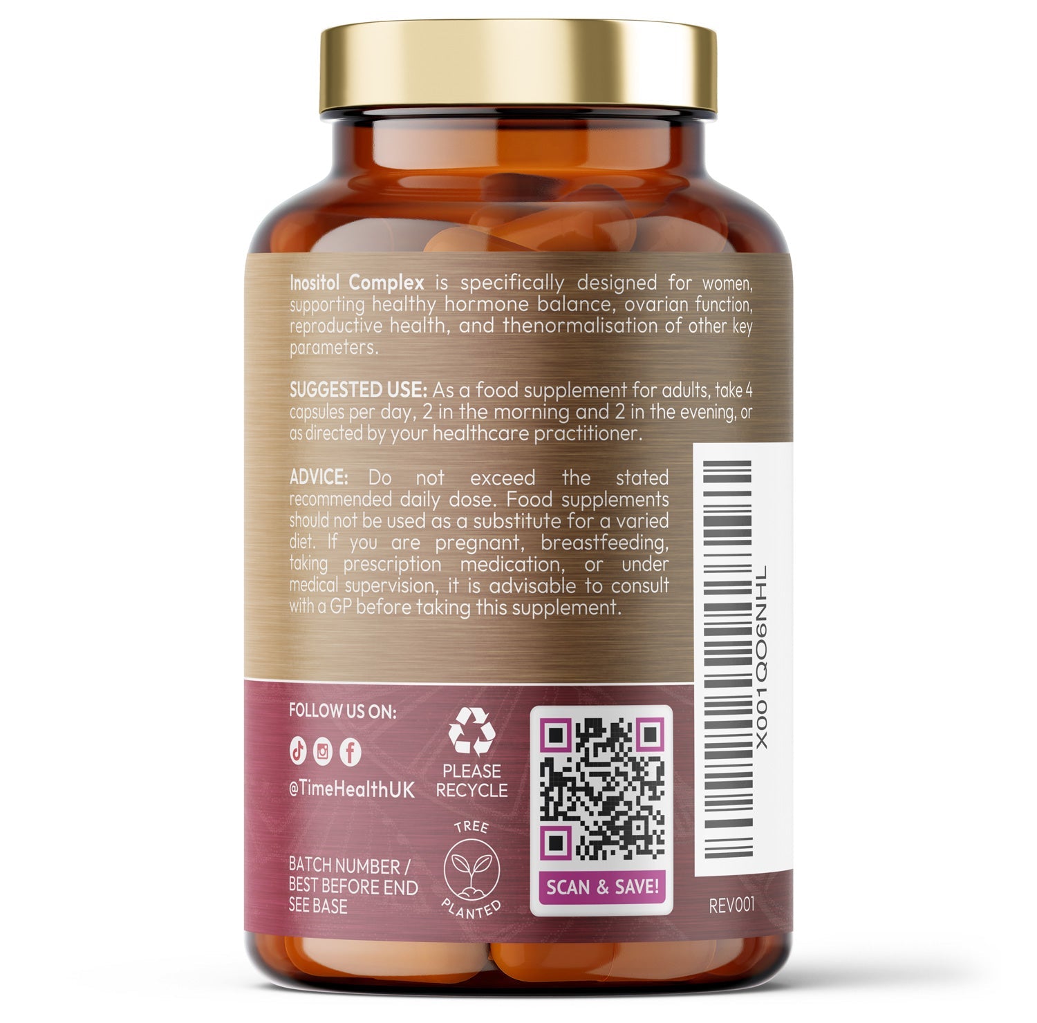 Inositol Complex | Myo & D Chiro Inositol with Folate & Chromium | Clinically Proven | Enhanced Benefits | PCOS | 180 Capsules