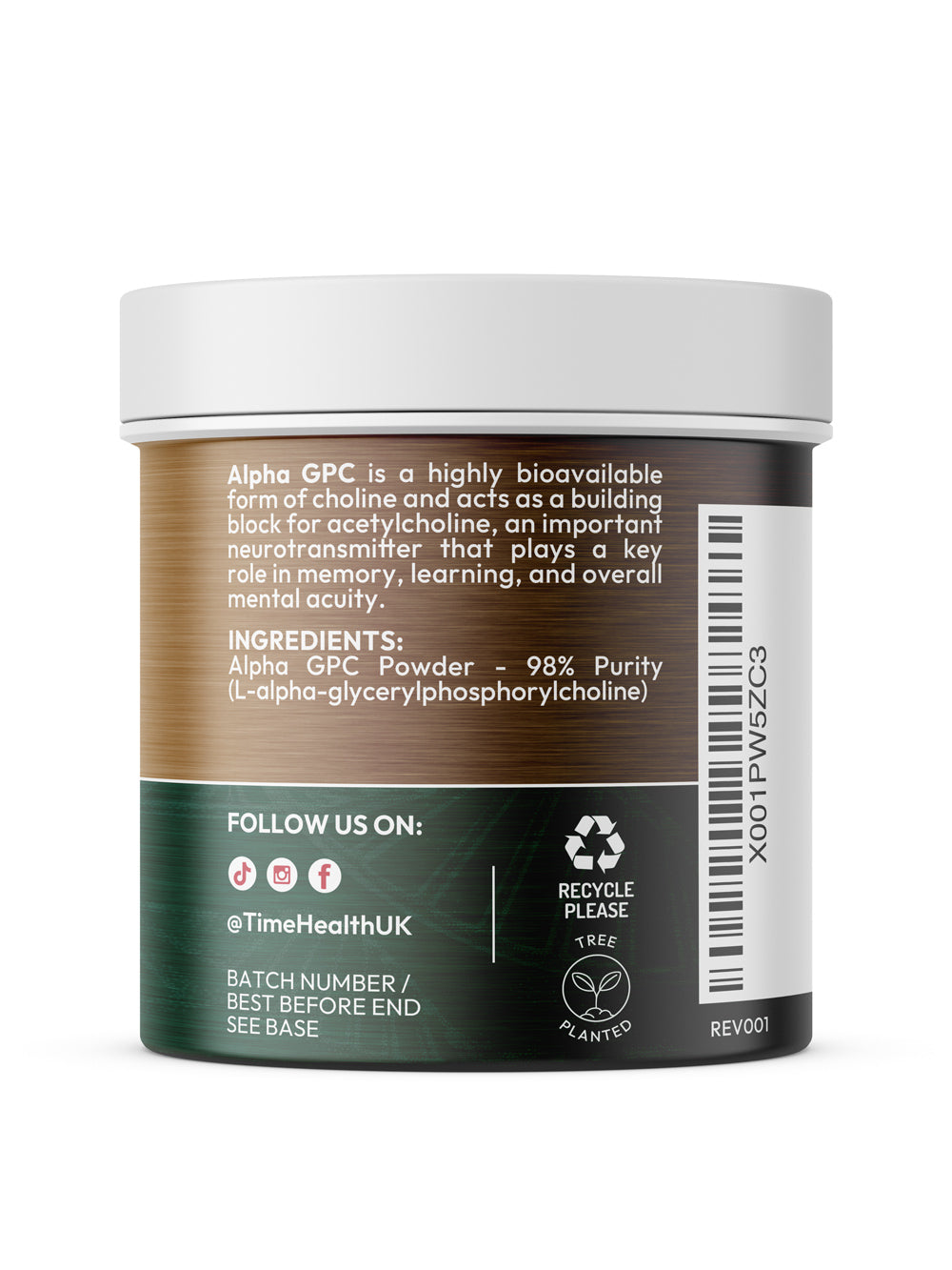 Alpha GPC Powder - 98% Purity - Powerful Source of Choline - Nootropic - Cognitive Enhancer
