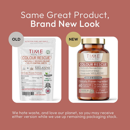Colour Rescue - Revive Natural Colour & Control Grey Hairs - with Clinically Proven MELATINE® - For Men & Women