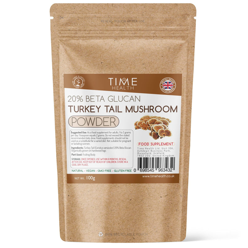 Turkey Tail Mushroom Extract - 20% Beta Glucan - Immune Booster - Supports Repair & Recovery - 120 Capsules