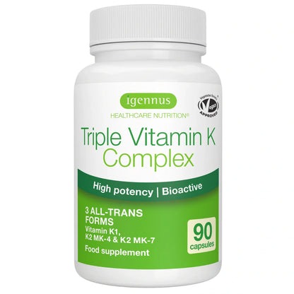 Igennus Triple Vitamin K Complex supplement bottle on a white background